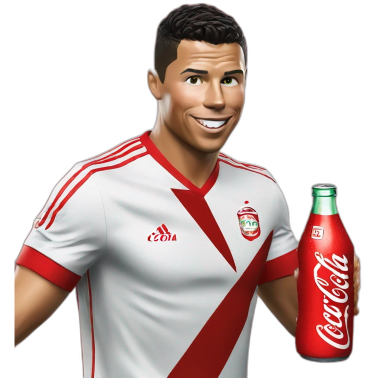 cristaiano ronaldo drinking coca cola emoji