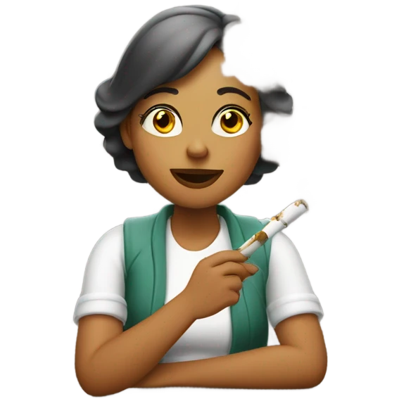 Lady smoking weed emoji