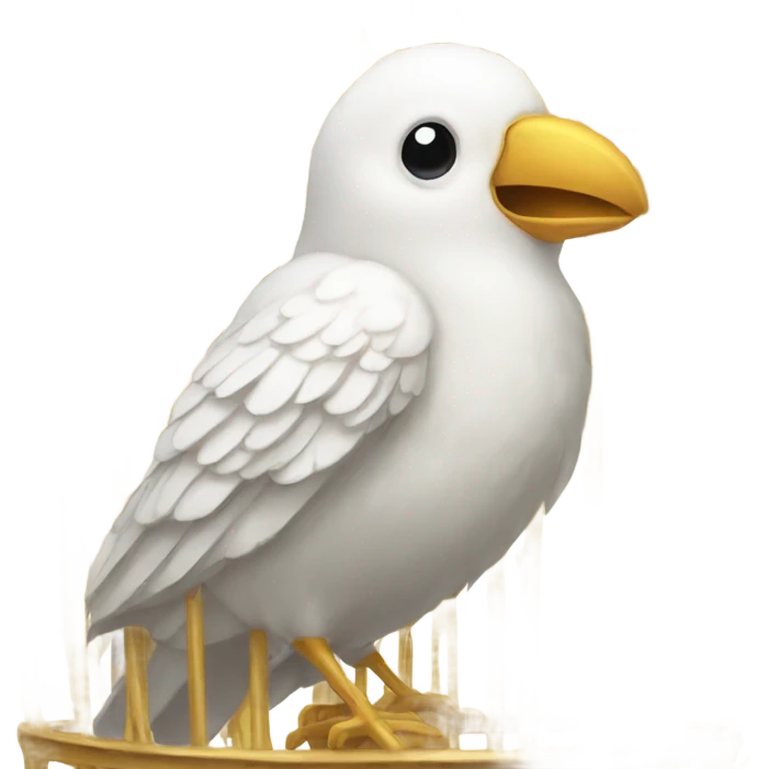 White bird in a golden cage emoji