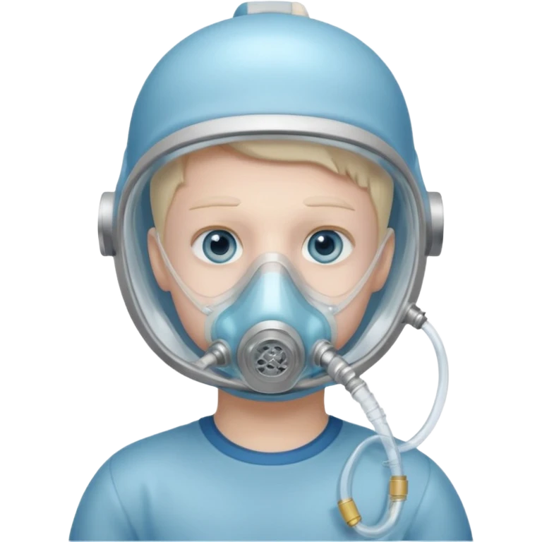 boy with oxygen mask for sea emoji