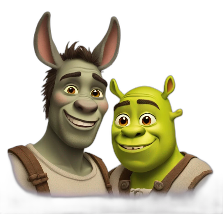 Gay Shrek and donkey emoji