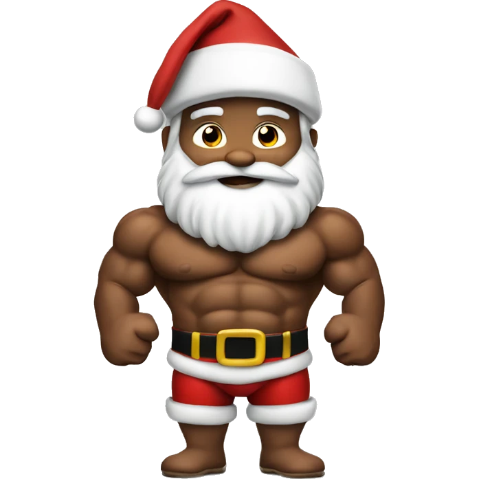 Muscular santa claus emoji