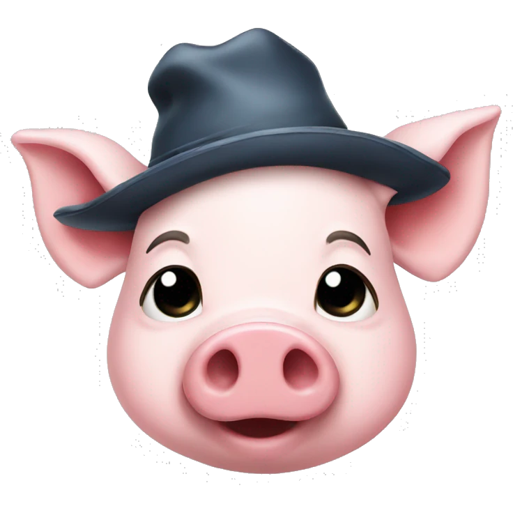 pig with hat emoji