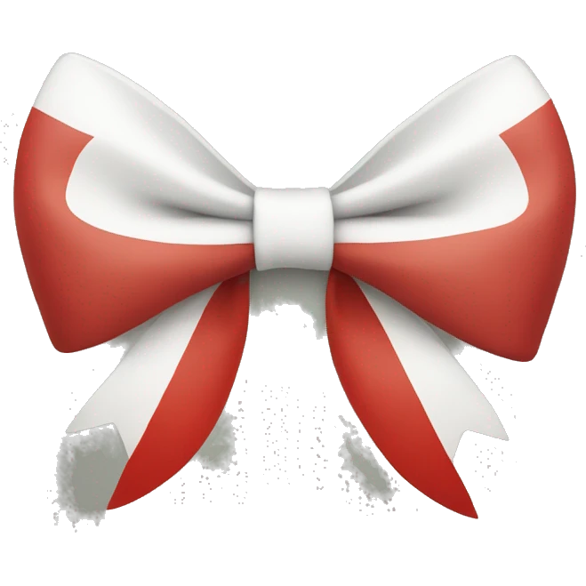 half red, half white bow emoji