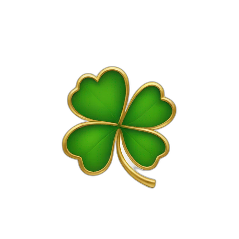gold outline-four-leaf-clover emoji