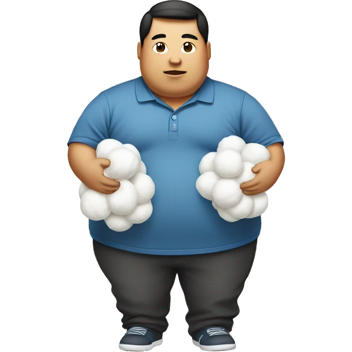 Fat Asian holding cotton emoji