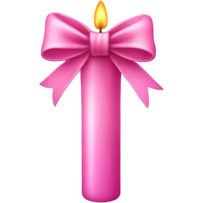 a pink candle with a bow emoji