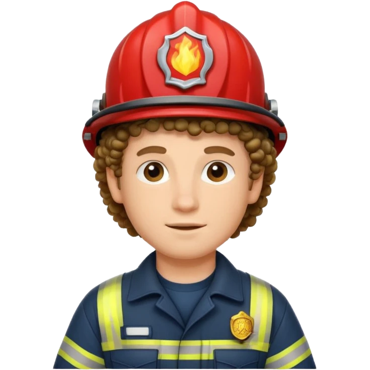 fireman with curly hair  emoji