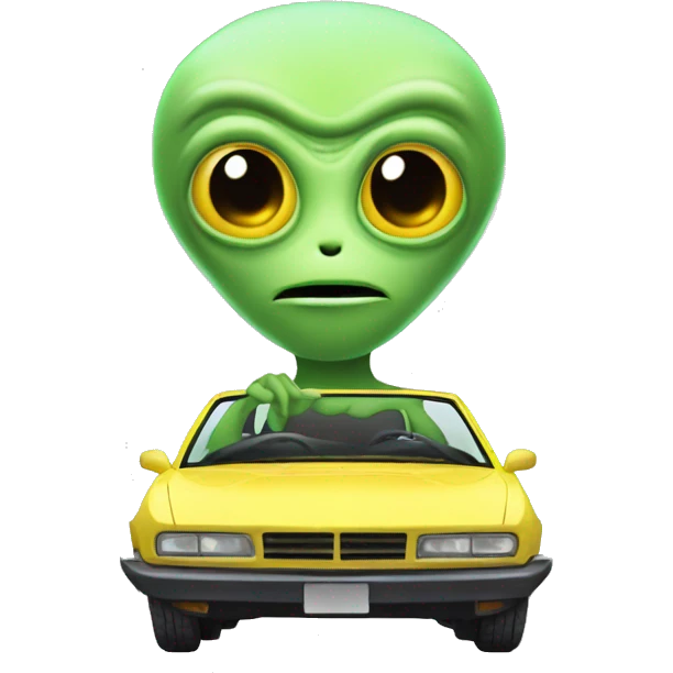alien dans une voiture emoji