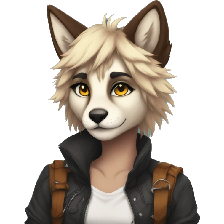 Edgy modern anthro furry sona by Falvie, AngieWolf emoji