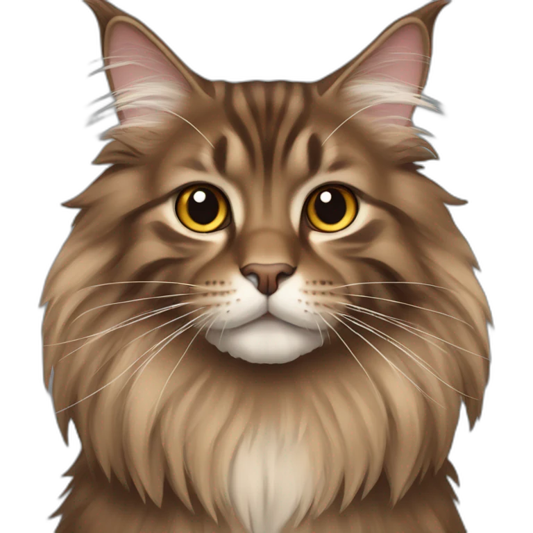 Brown maine coon cat emoji