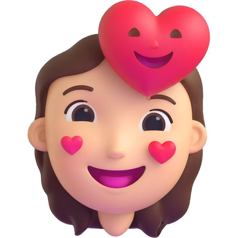 smiling face with heart, heart floating near cheek, bright colors emoji