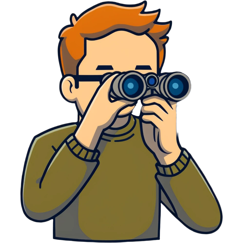 Man with binoculars  emoji