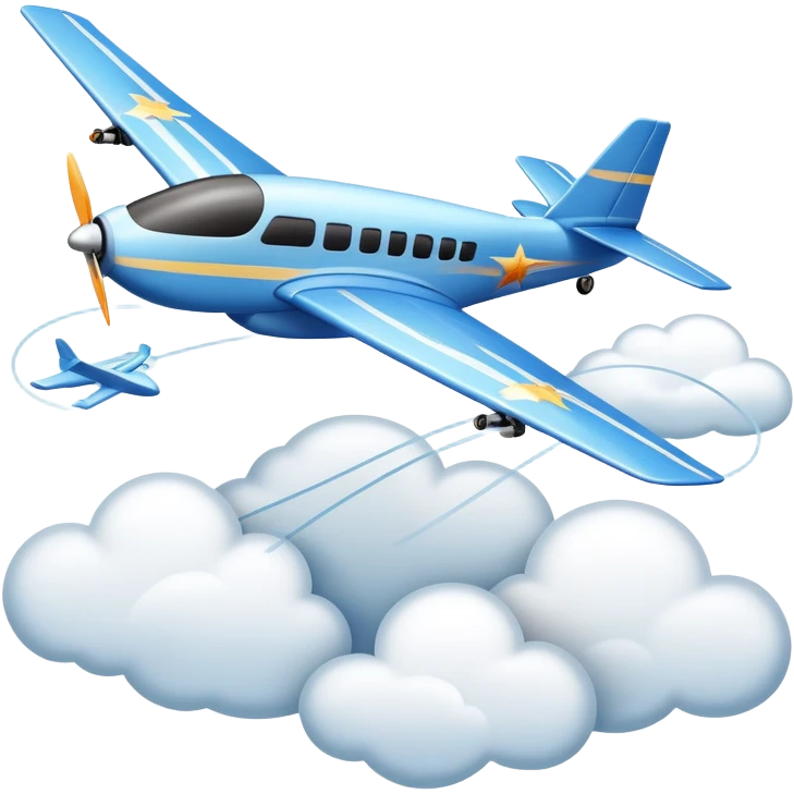 An icon featuring a remote-controlled model airplane soaring through the sky and clouds, with a detailed transmitter in the foreground. The sky is clear with motion lines showing flight. Transparent background emphasizes the precision, creativity, and joy of aeromodelling as a sport. emoji