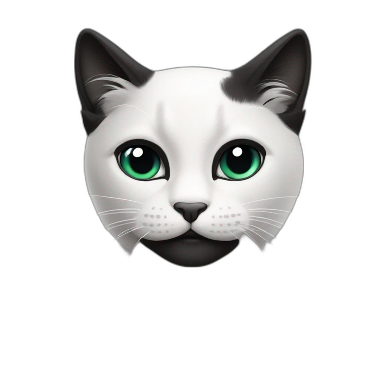Gato blanco y negro con una corona emoji