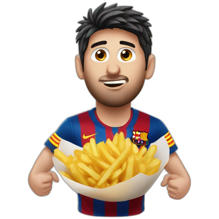 messi mange frites emoji