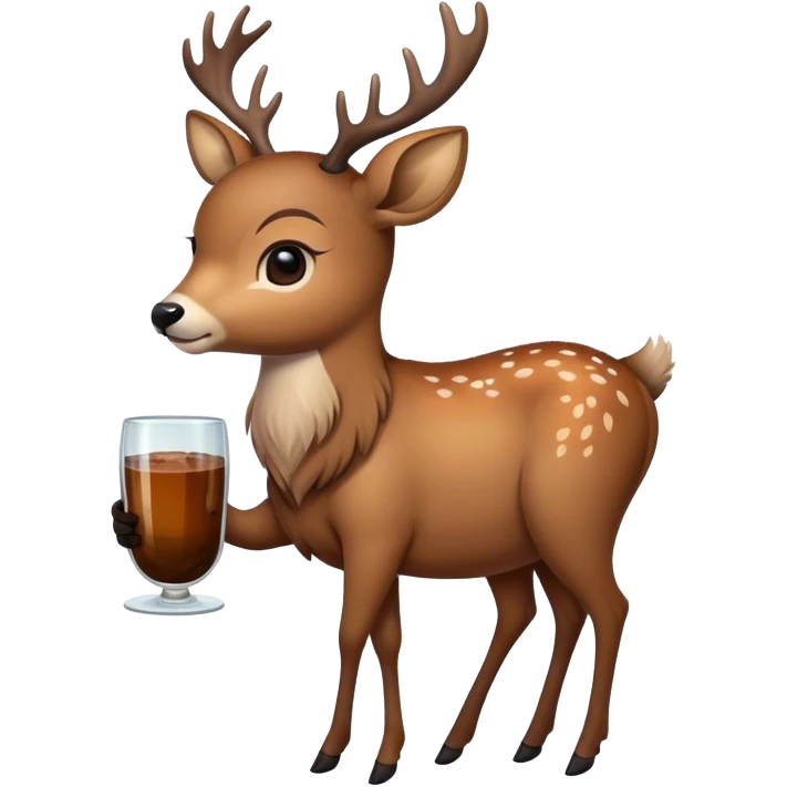 a deer with a glass of earth on its back emoji