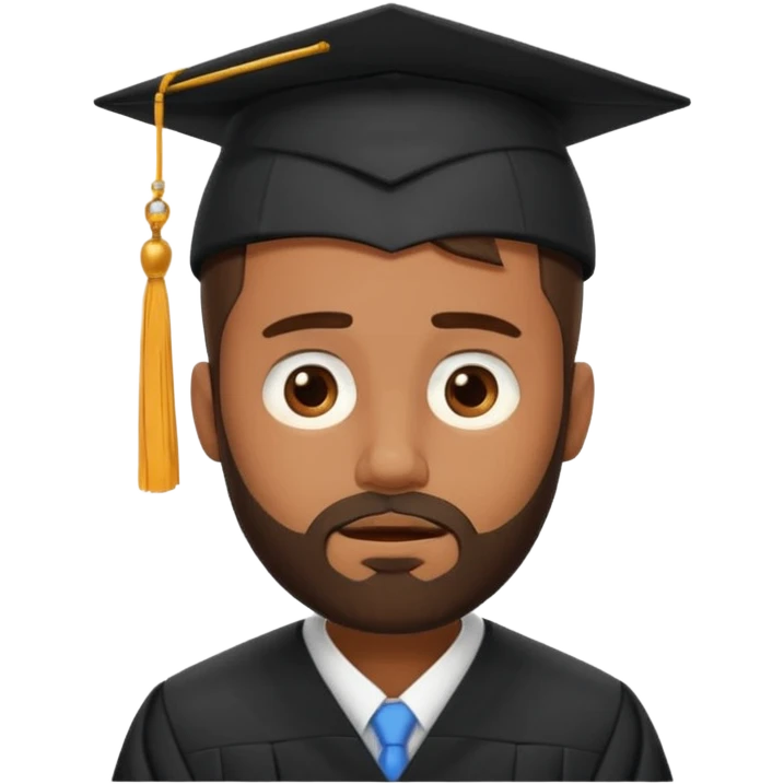 bearded brown man face palm exhausting graduation emoji