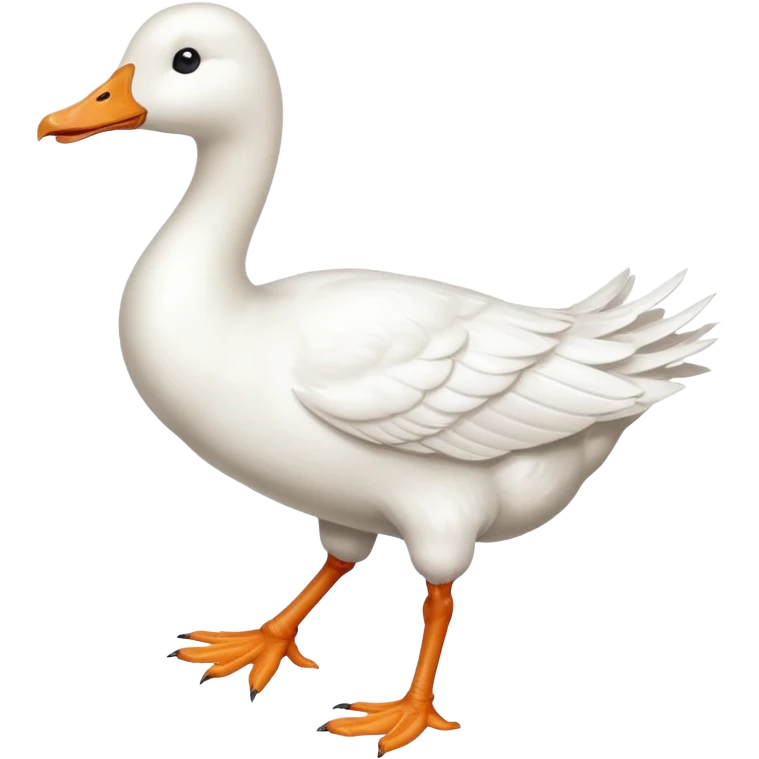 Make me an emoji of a goose that is running towards something. Also make it white.  emoji