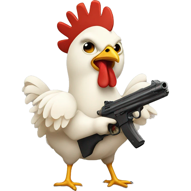 chicken with gun emoji