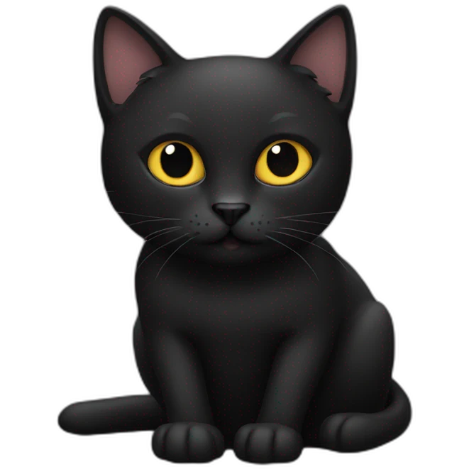 black cat that shows "tsss" emoji