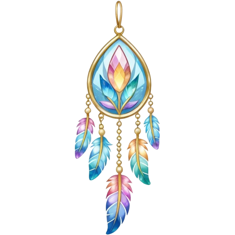 Pastel shiny glittery sparkly crystal feathery suncatcher emoji
