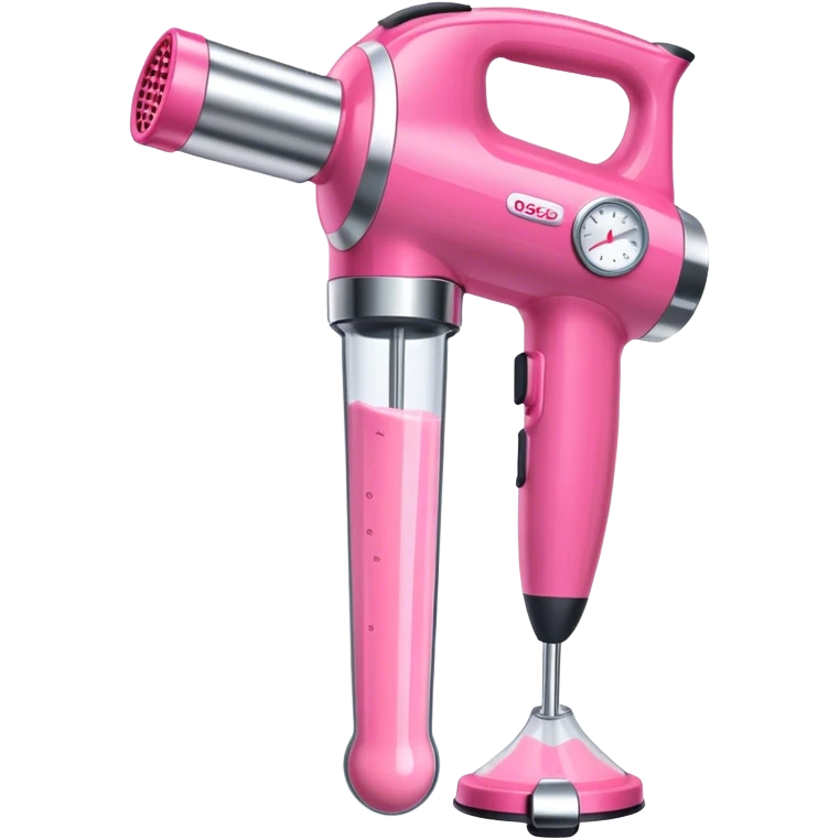 Una batidora de inmersión color rosa emoji