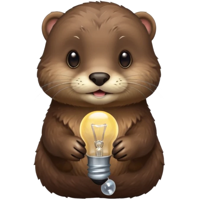 otter holding one lightbulb emoji