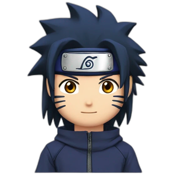 Naruto à côté de Sasuke emoji