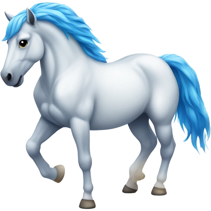 White horse with blue hair  emoji