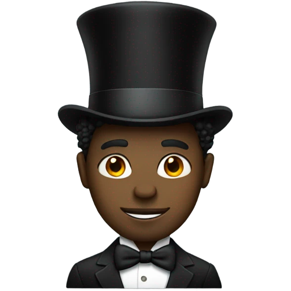 Black guy with a top hat emoji