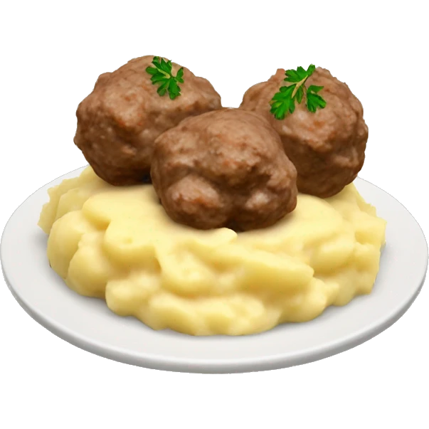 Swedish meatballs  with mash potatoes  emoji