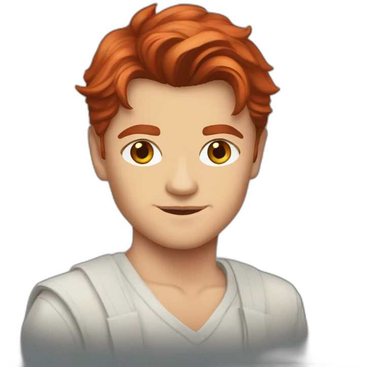 young leonardo dicaprio with red hair emoji