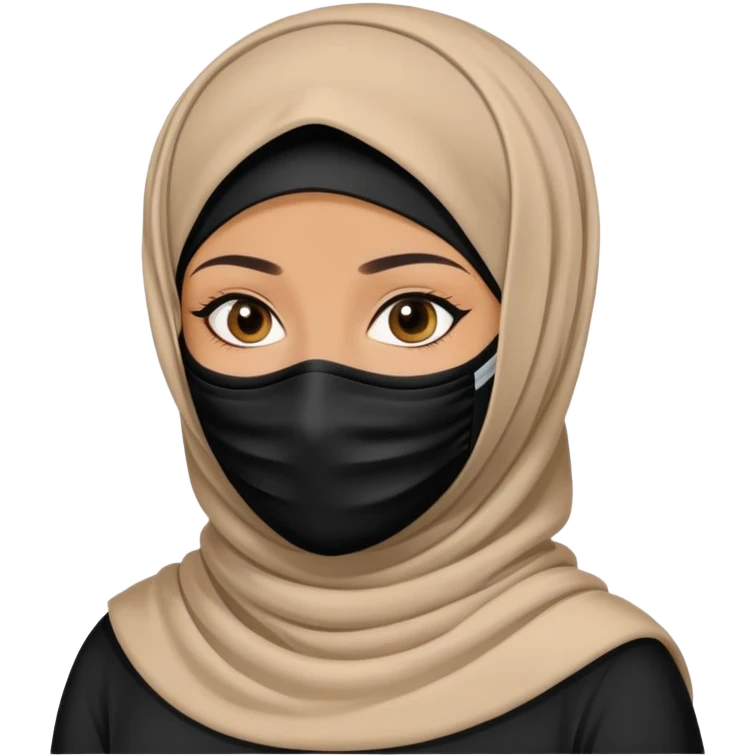Hijab black with mask emoji