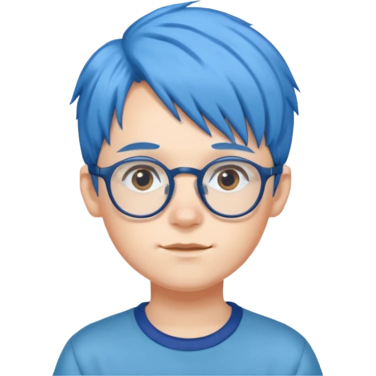 blue haired kid with glassesü emoji