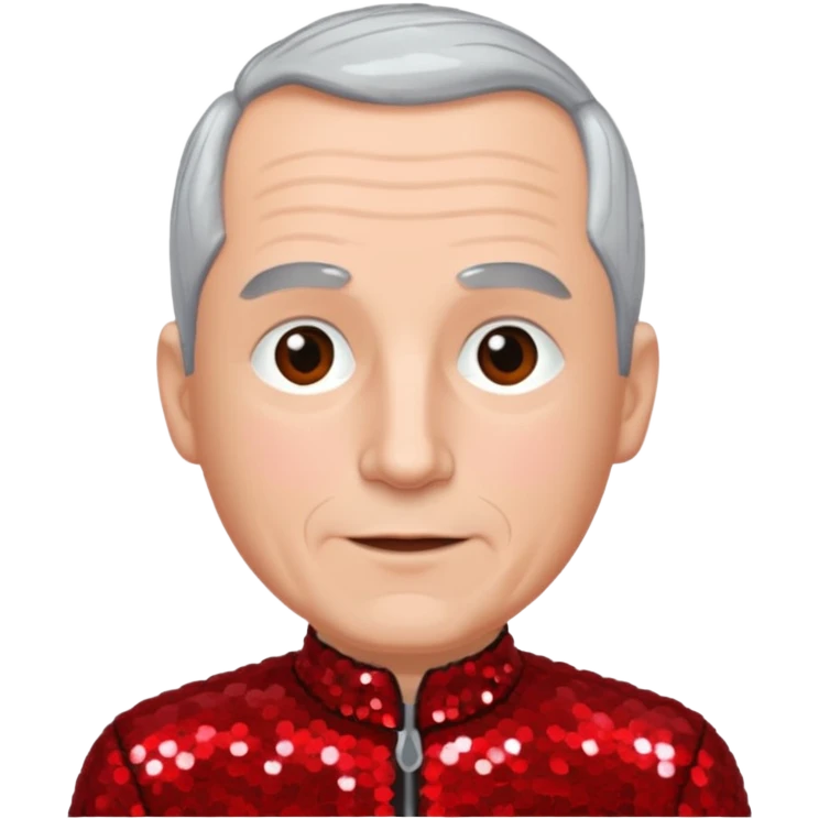 Johann Konrad Dippel with gray hair, red sequin outfit emoji