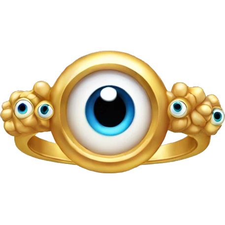 thin gold ring studded with eyeballs emoji