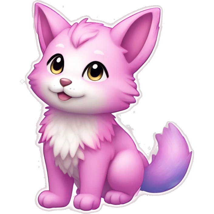 Anthro Shiny Pastel Glitter Sparkle Stars Pink Gradient Anime Chibi Fakémon Fur Sona emoji