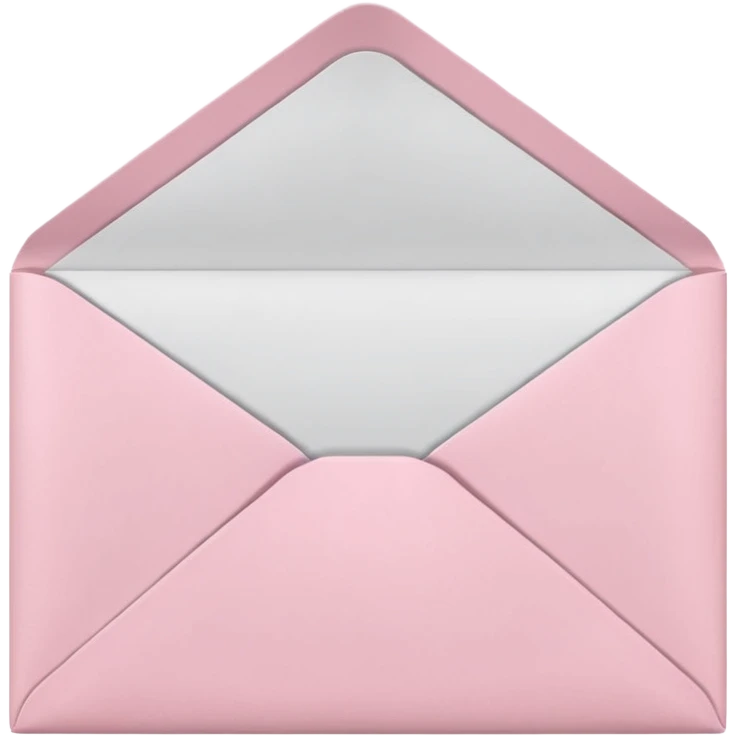 pastel pink envelope, open with paper inside emoji