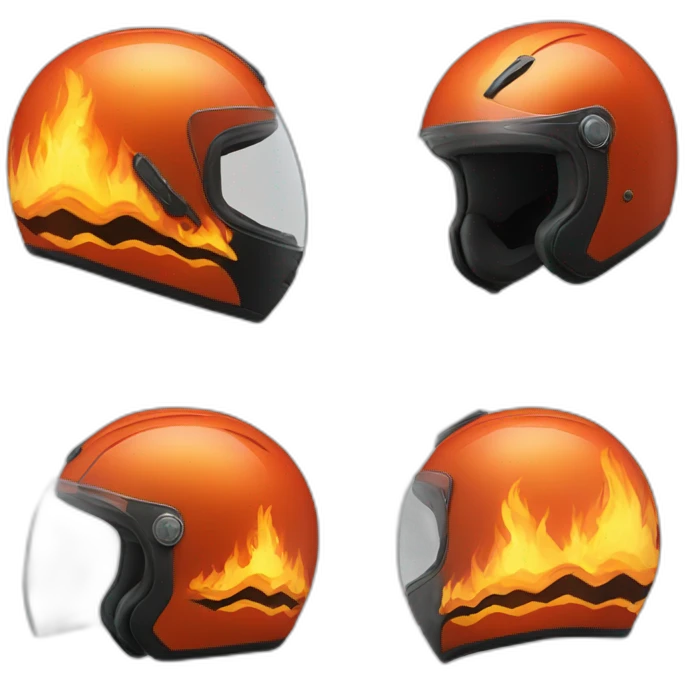 fire motorcycle helmet emoji
