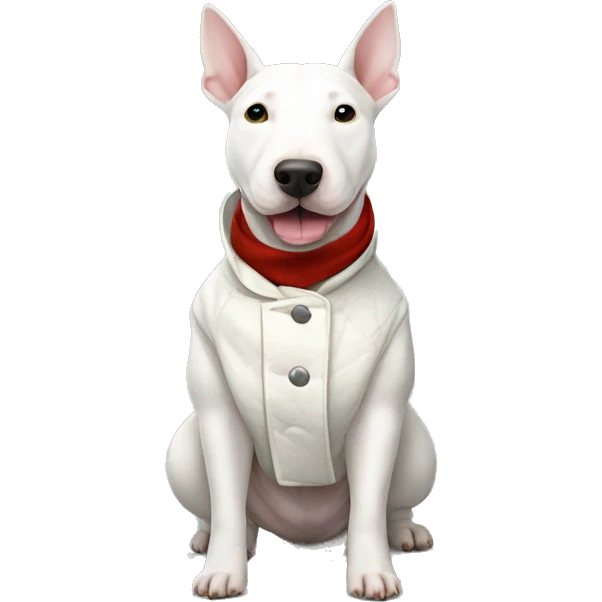 White Bull terrier in coat emoji