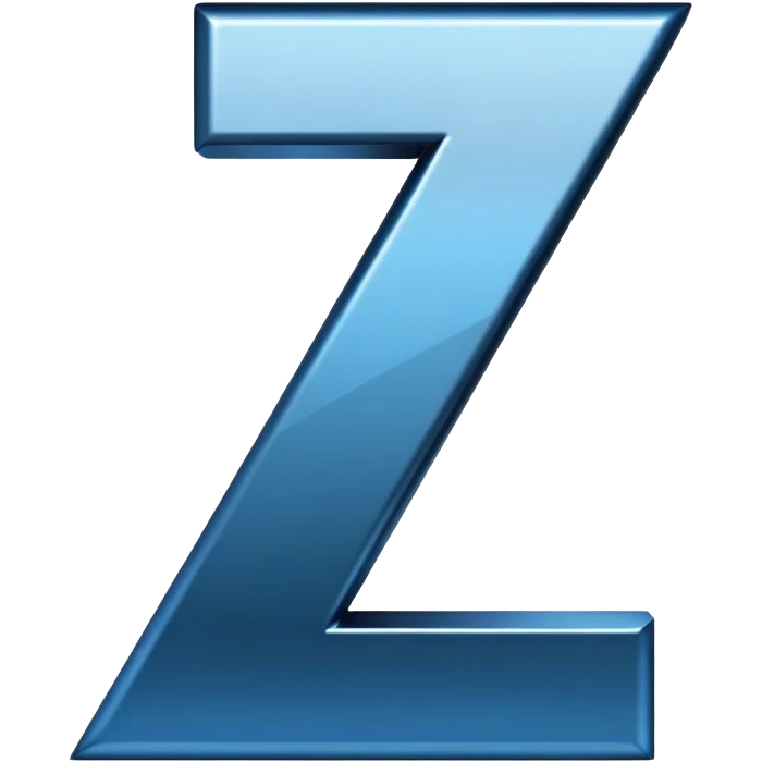 The letter Z with black and blue emoji