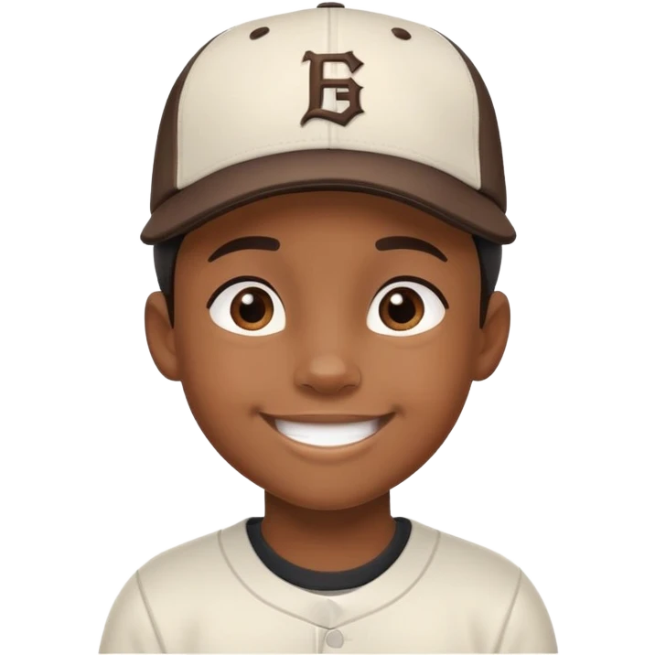 black kid with a sideways baseball cap, smiling emoji