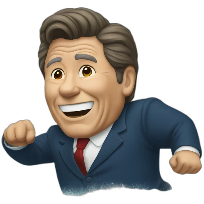 Reagan getting pushed into the ocean emoji