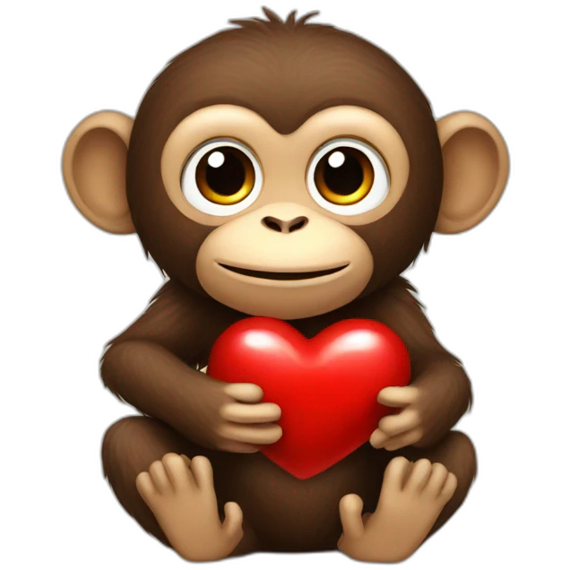 Monkey with heart  emoji