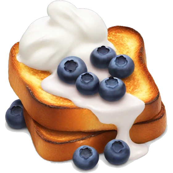 french toast with yogurt and blueberries emoji