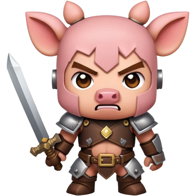 angry Minecraft baby Piglin in leather armor emoji