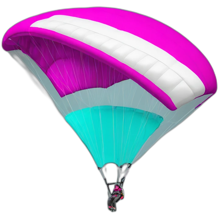Paraglider cyan white and magenta emoji