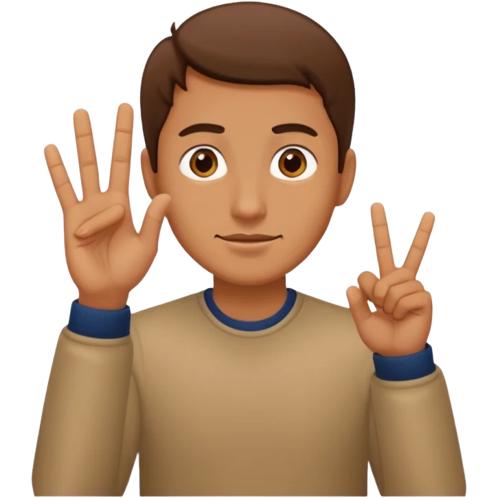 a man making the gesture of not seeingç emoji