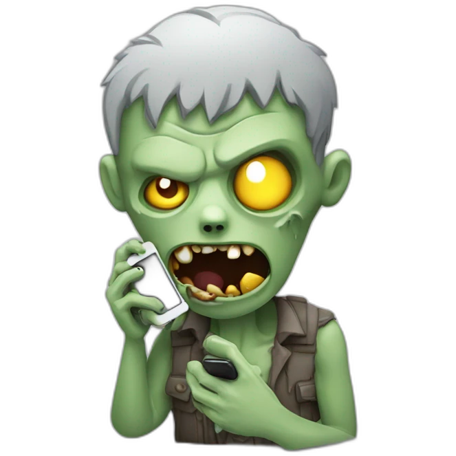 Zombie avec un téléphone  emoji